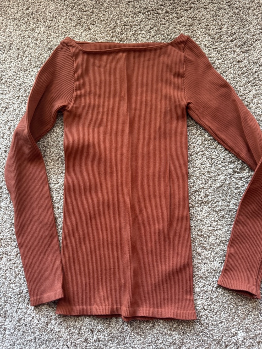 Free people Ribbed Long Sleeve Top - Rust